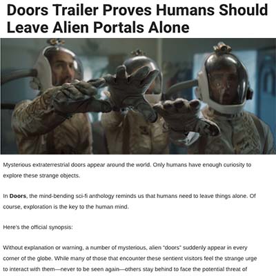 Doors Trailer Proves Humans Should Leave Alien Portals Alone